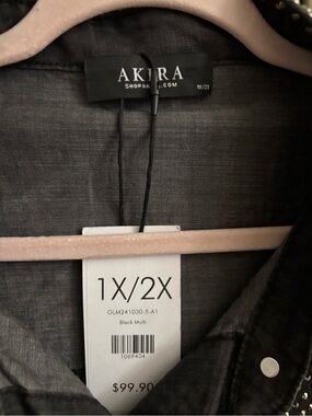 AKIRA Black Multi Button-Up Jacket